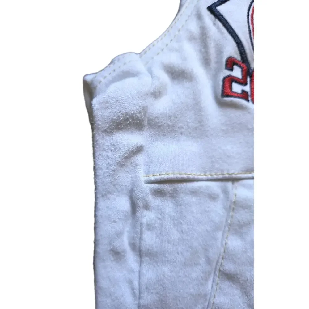 Y2K Pepe Jeans London Capri Pants Patchwork Logo Spellout Embroidered White 29 - Picture 9 of 9